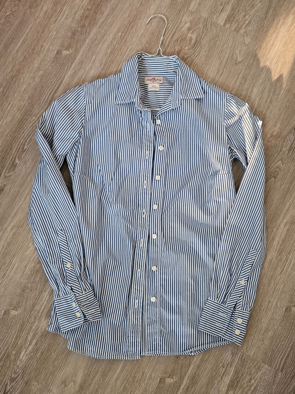 J. Crew Blue and White Striped Button-Down Shirt